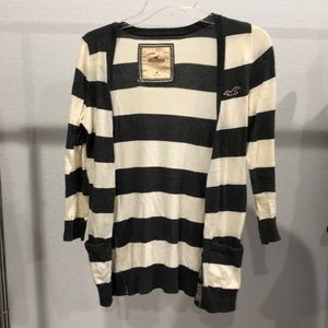 Hollister creme grey 3/4 sleeve cardigan